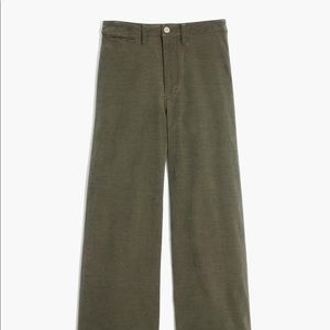 Madewell wide leg Emmett velveteen green size 26